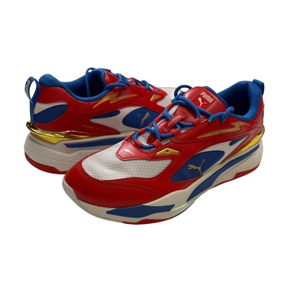 Puma RS-Fast Red Blue White Gold Mens Sneakers 388343-01 Size 12